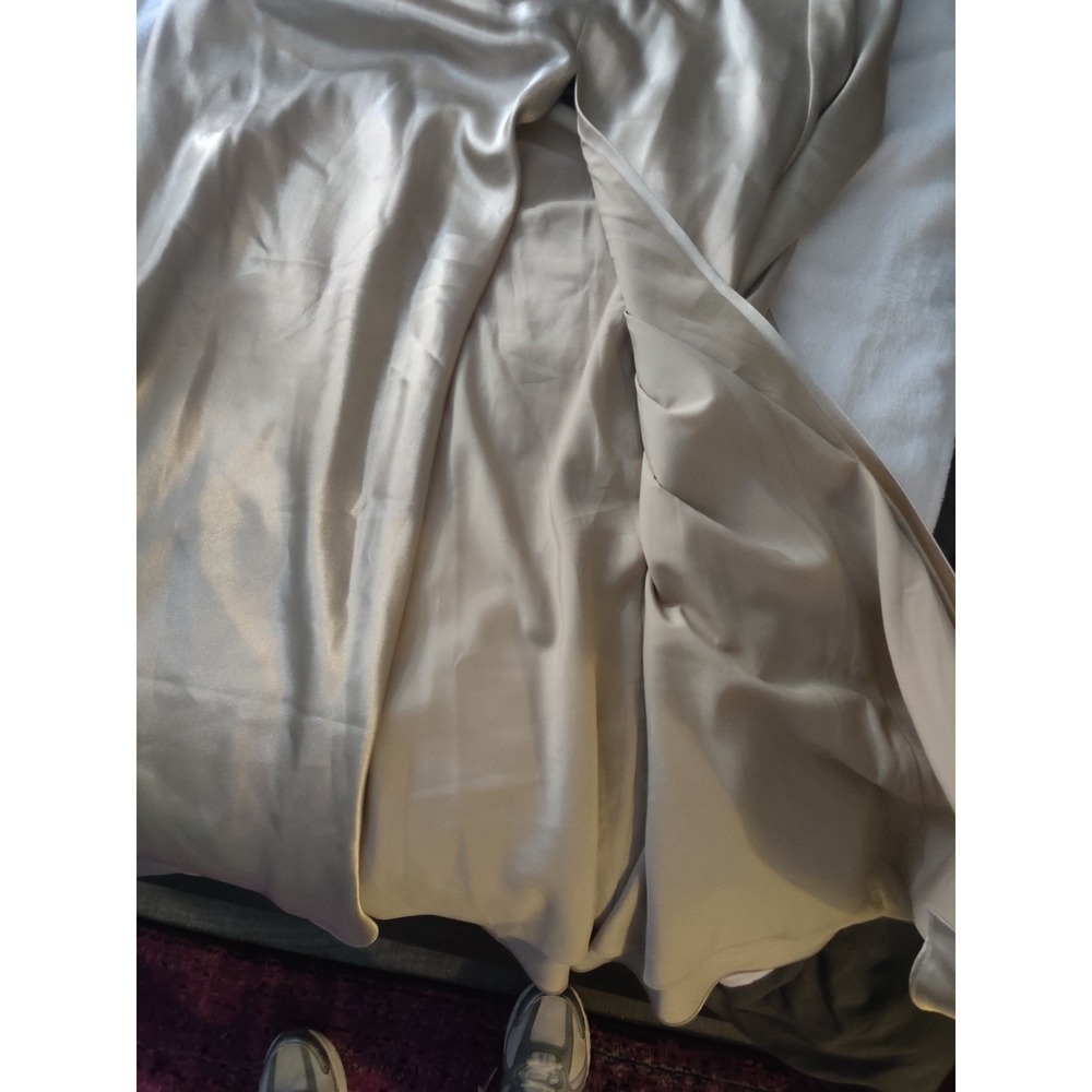 Birdy Grey Champagne Gold Satin Cowl Neck Convertible Halter Maxi Dress XXL - Picture 7 of 7